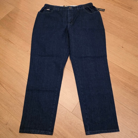 Lee Denim - Lee Womens Relaxed Fit Tapered Leg Jeans Dark Wash Mid Rise 20W Medium NEW